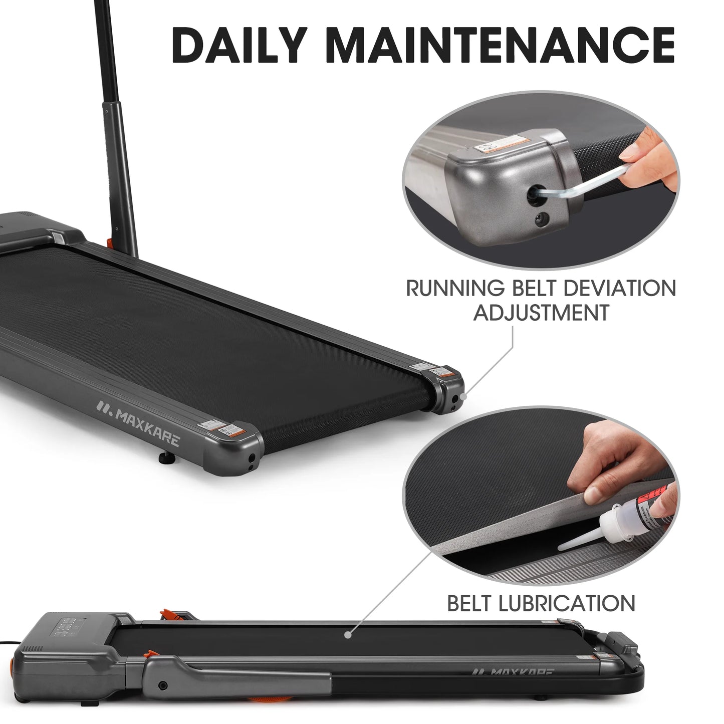 2.5HP Walking Pad Treadmill, Space-Saving under Desk Treadmill with Remote Control for Home & Office, 265 LBS