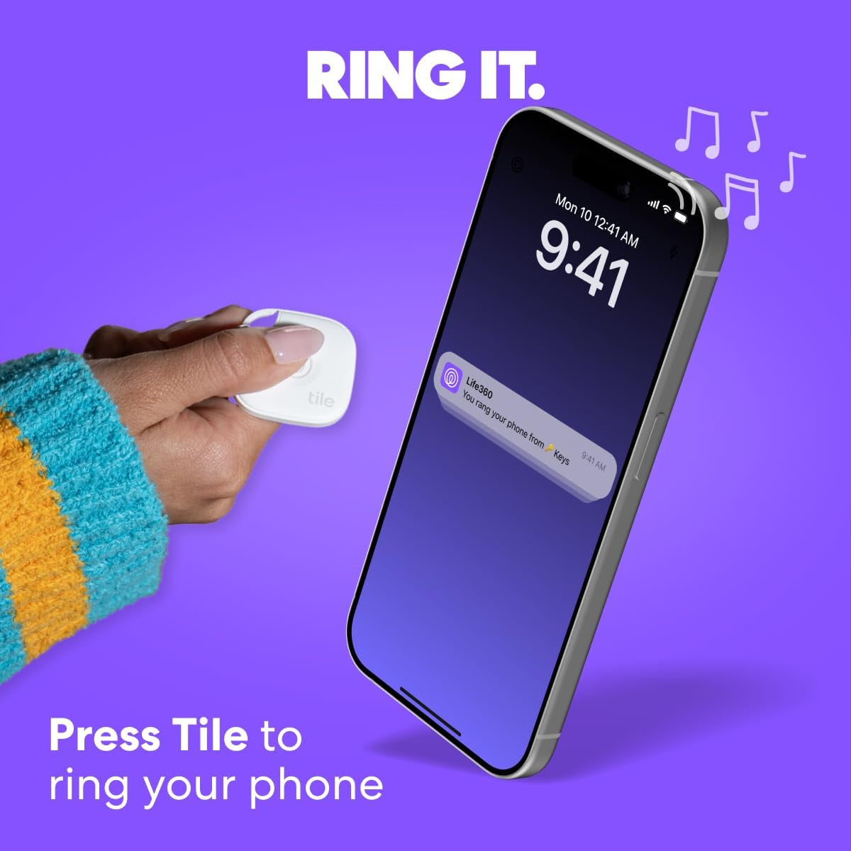 by Life360 Mate - Bluetooth Tracker, Keys Finder and Item Locator for Keys, Bags and More. Phone Finder. Both Ios and Android Compatible. 1-Pack (Black)