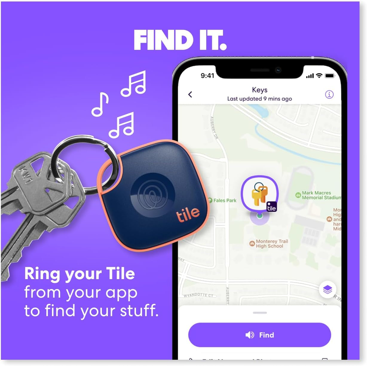 by Life360 Mate - Bluetooth Tracker, Keys Finder and Item Locator for Keys, Bags and More. Phone Finder. Both Ios and Android Compatible. 1-Pack (Black)