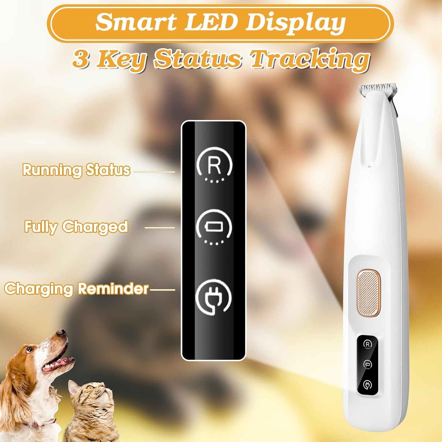 Dog Paw Trimmer, Upgraded 18Mm-Blade Electric Dog Clippers for Groomming with Led Display, Waterproof Pet Micro Precision Trimmer, Rechargeable Hair Shaver for Paws, Ears, Face, Rump and Eyes