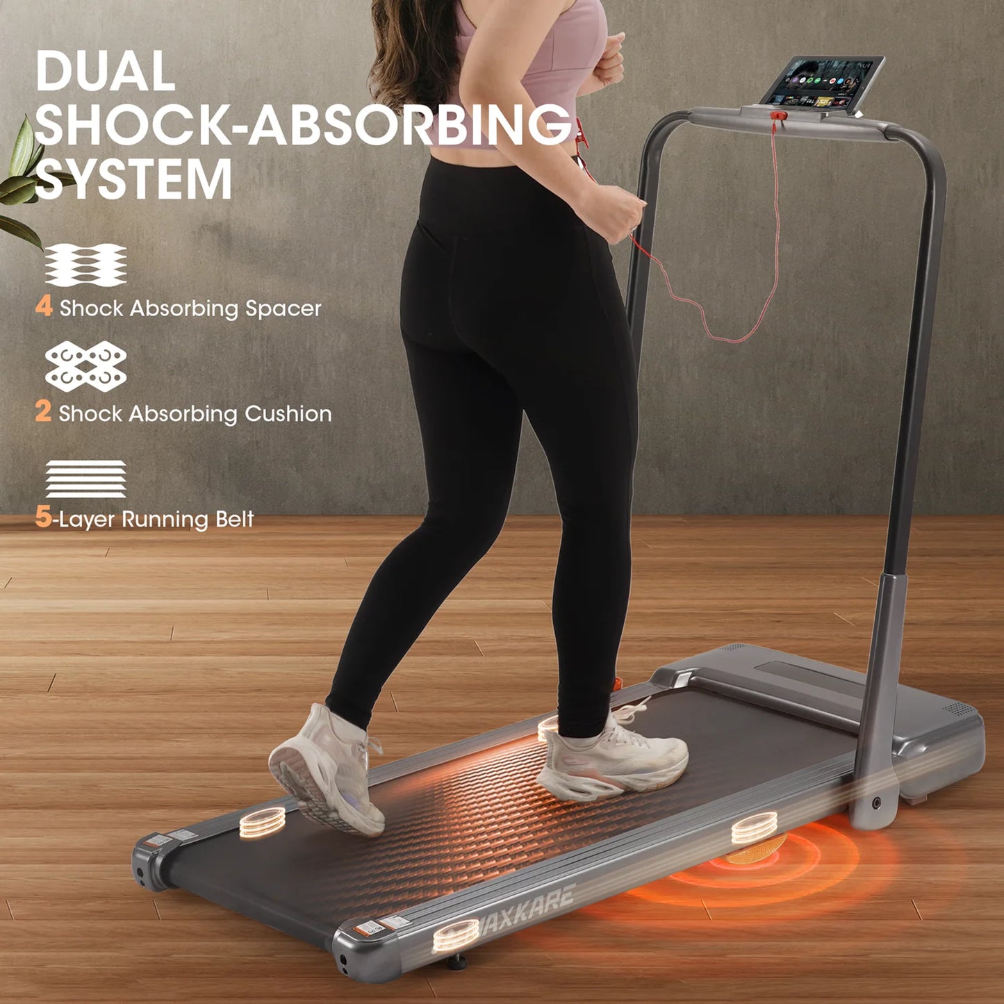 2.5HP Walking Pad Treadmill, Space-Saving under Desk Treadmill with Remote Control for Home & Office, 265 LBS