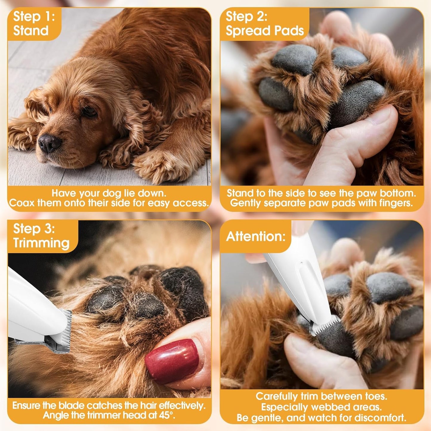 Dog Paw Trimmer, Upgraded 18Mm-Blade Electric Dog Clippers for Groomming with Led Display, Waterproof Pet Micro Precision Trimmer, Rechargeable Hair Shaver for Paws, Ears, Face, Rump and Eyes