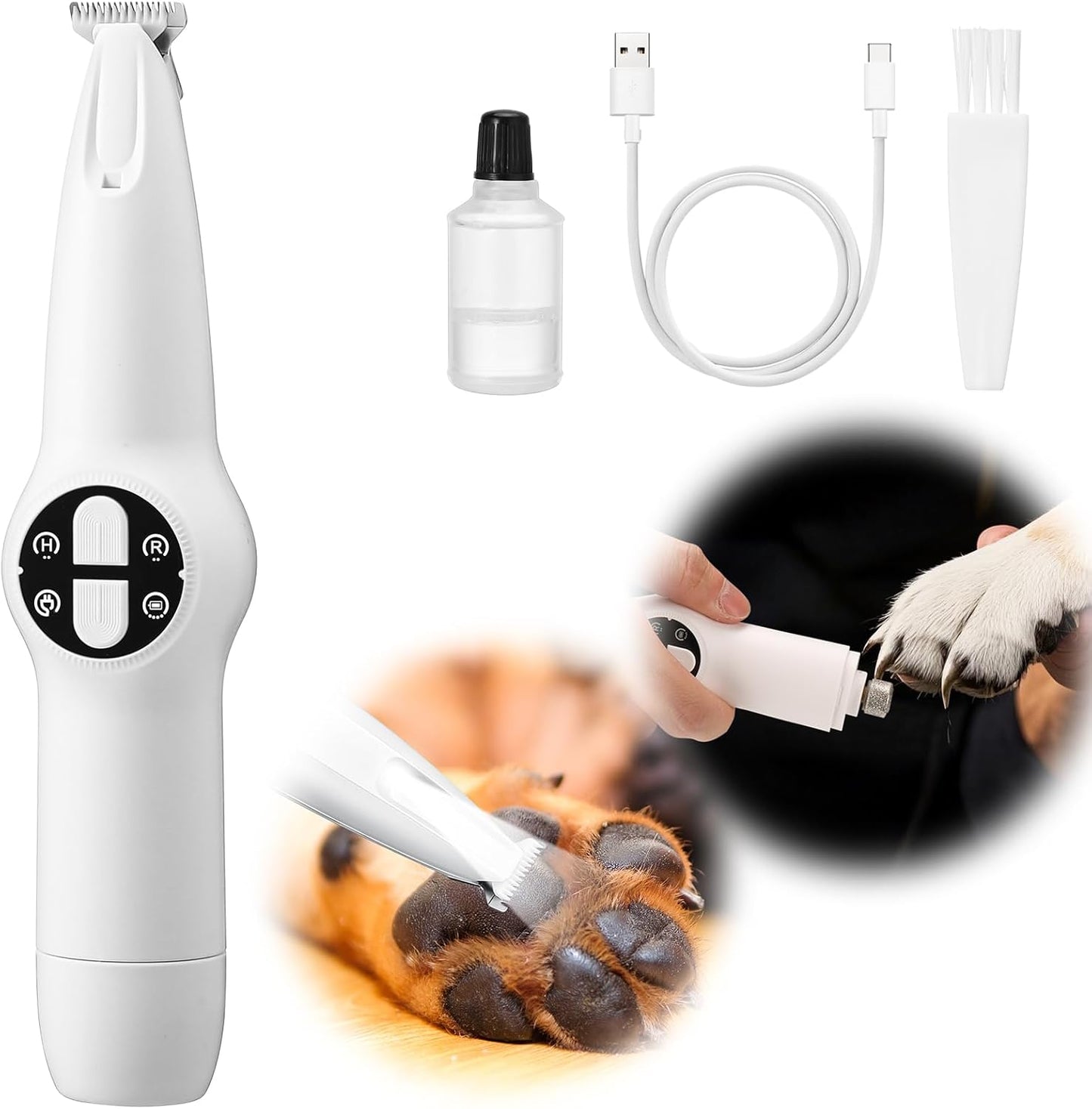 Dog Paw Trimmer, Upgraded 18Mm-Blade Electric Dog Clippers for Groomming with Led Display, Waterproof Pet Micro Precision Trimmer, Rechargeable Hair Shaver for Paws, Ears, Face, Rump and Eyes