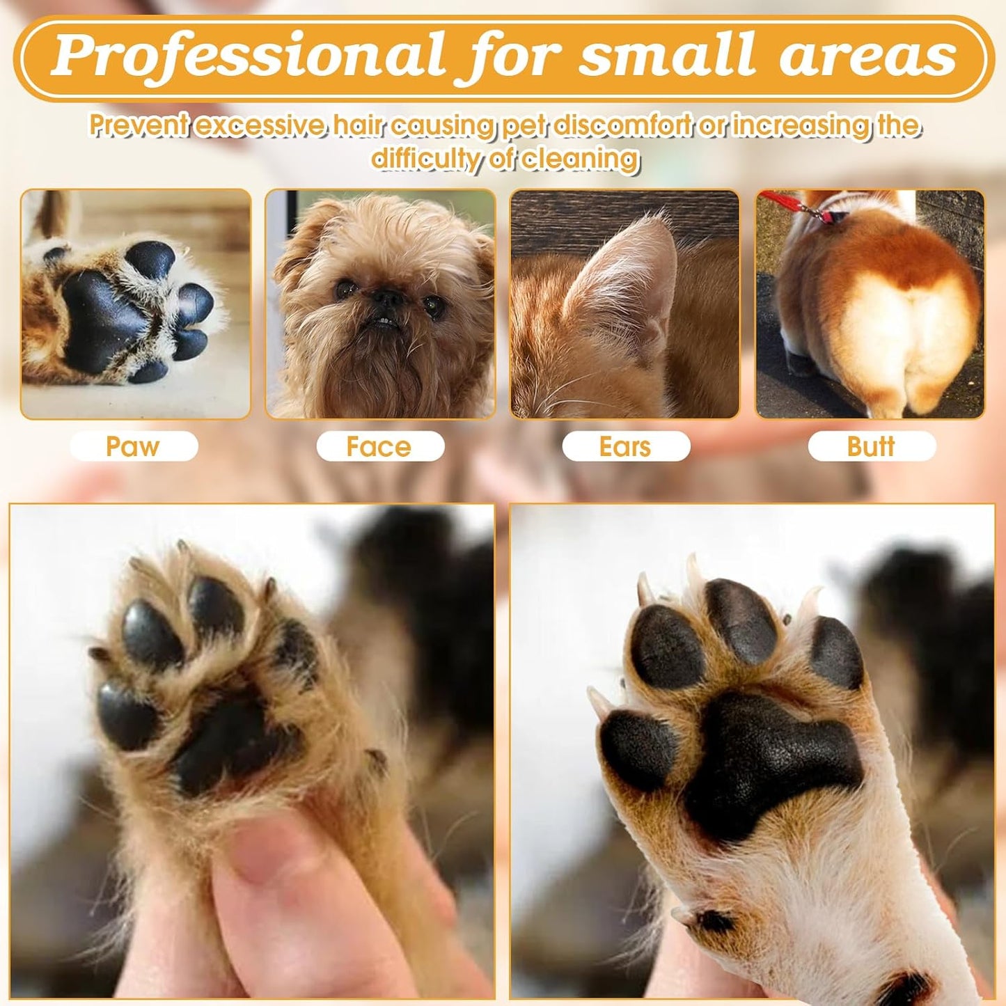 Dog Paw Trimmer, Upgraded 18Mm-Blade Electric Dog Clippers for Groomming with Led Display, Waterproof Pet Micro Precision Trimmer, Rechargeable Hair Shaver for Paws, Ears, Face, Rump and Eyes