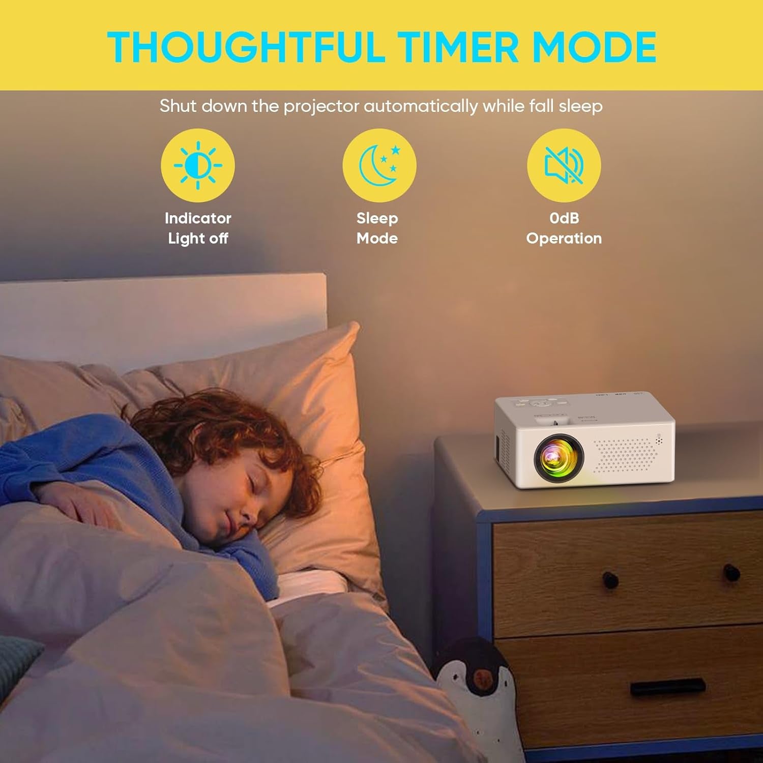 Mini Bluetooth Projector, Full HD 1080P Supported Portable Outdoor Movie Projector for Ios, Android, Windows, Compatible with TV Stick/Hdmi/Smartphone/Ps4/Usb [Remote Included]