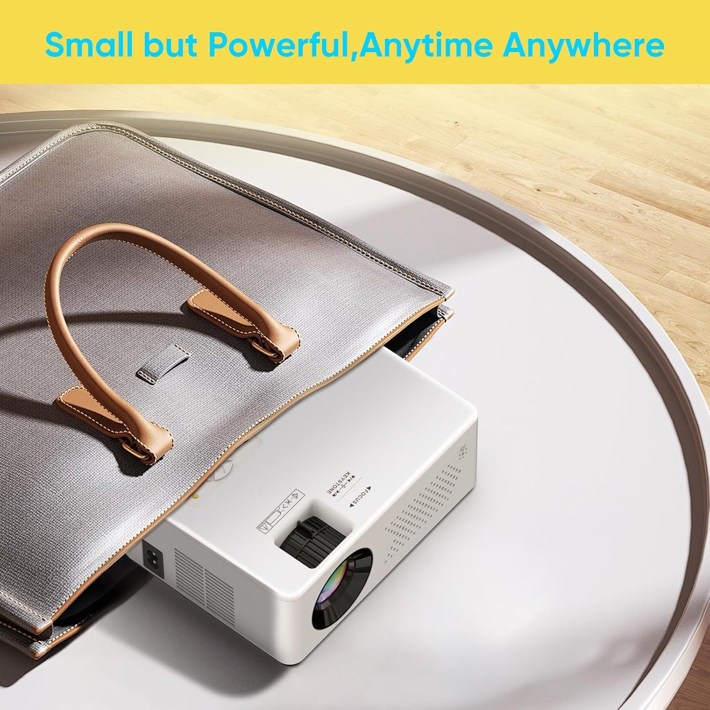 Mini Bluetooth Projector, Full HD 1080P Supported Portable Outdoor Movie Projector for Ios, Android, Windows, Compatible with TV Stick/Hdmi/Smartphone/Ps4/Usb [Remote Included]