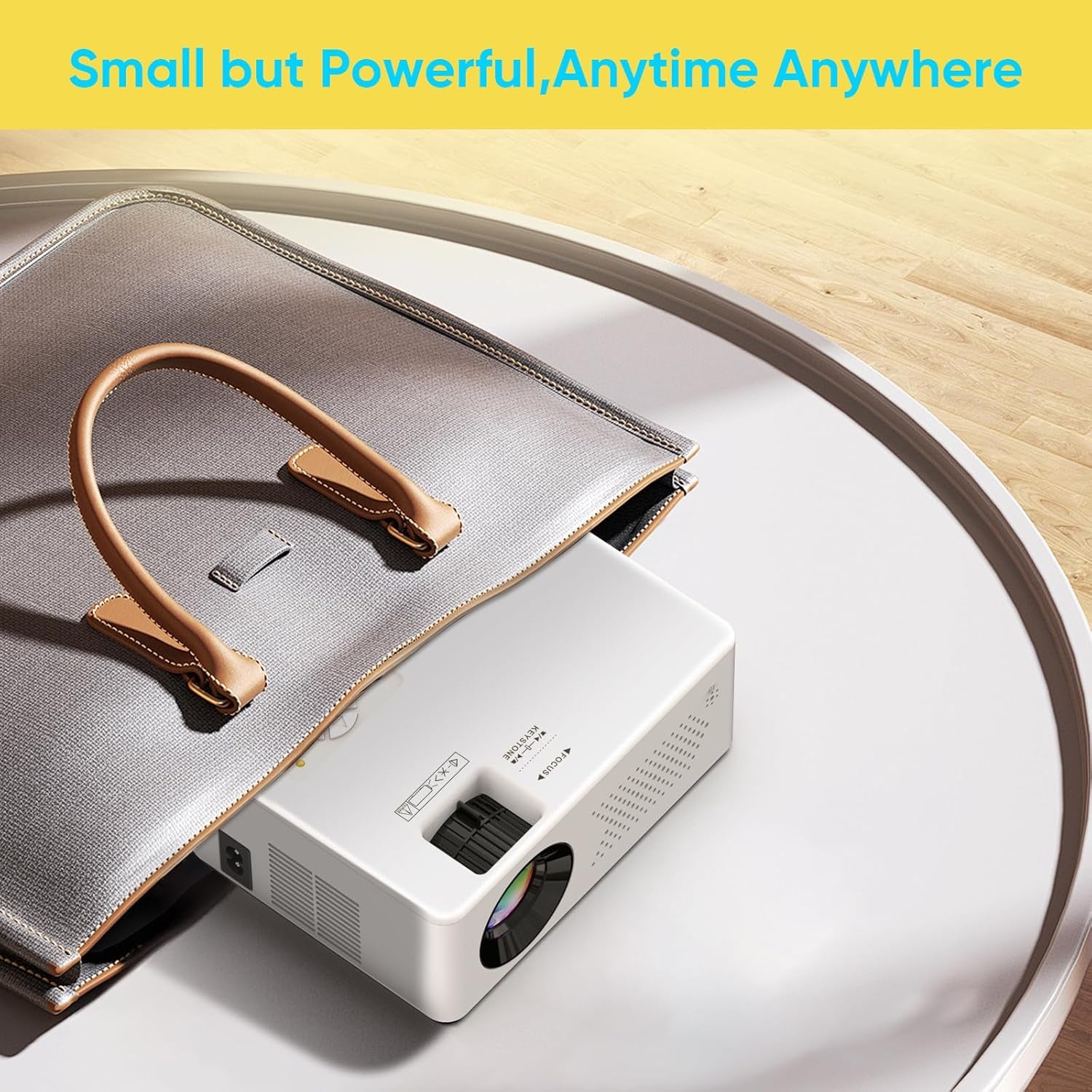 Mini Bluetooth Projector, Full HD 1080P Supported Portable Outdoor Movie Projector for Ios, Android, Windows, Compatible with TV Stick/Hdmi/Smartphone/Ps4/Usb [Remote Included]