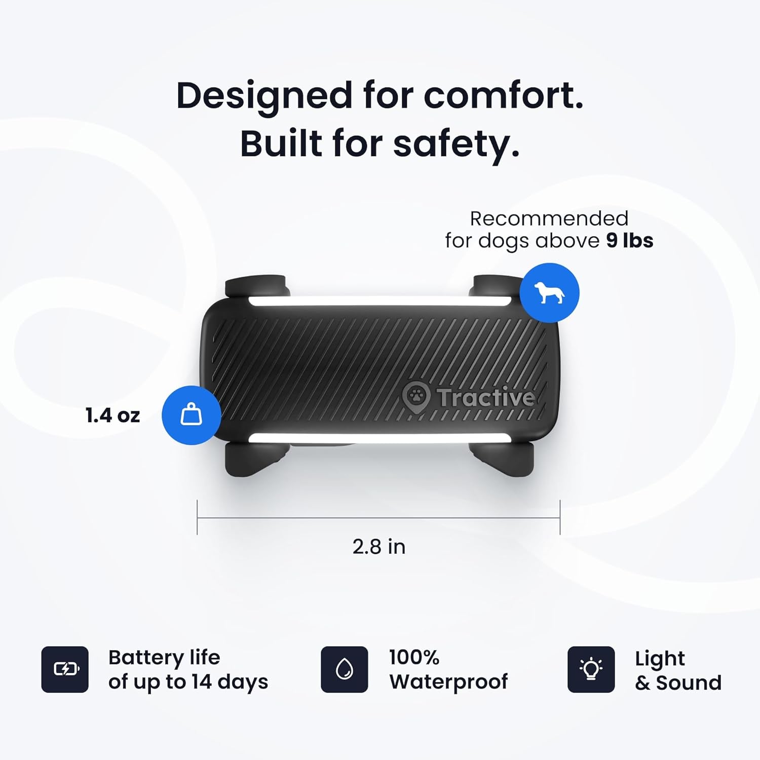 Smart Dog GPS Tracker | Live Pet Tracker with Virtual Fence | Vital Signs Monitoring of Heart & Respiratory Rate | Bark Monitoring | Dog Collar Attachment (Black)