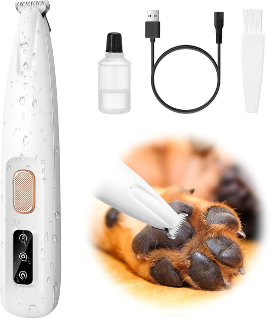 Dog Paw Trimmer, Upgraded 18Mm-Blade Electric Dog Clippers for Groomming with Led Display, Waterproof Pet Micro Precision Trimmer, Rechargeable Hair Shaver for Paws, Ears, Face, Rump and Eyes