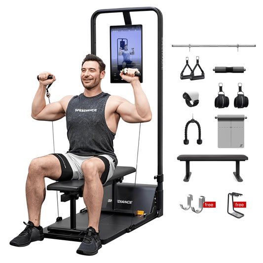 Gym Monster – All-In-One Home Gym Workout Machine with 220LBS Digital Weight, Full Body Strength Training Equipment, No Installation Required